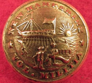 New Hampshire State Seal Coat Button
