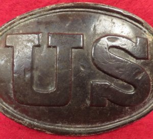 US Belt Buckle with Flat Bottom "U" & Leather Patch