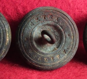 Three Federal Infantry Overcoat Size Buttons 
