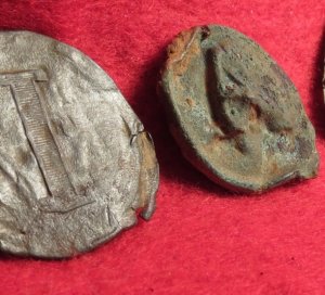 Three Confederate Letter Buttons 