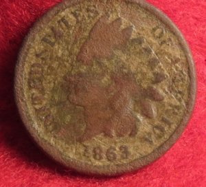 Excavated Indian Head Cent Dated 1863