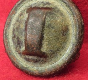 Confederate Western Theatre Puff "I" Infantry Button 