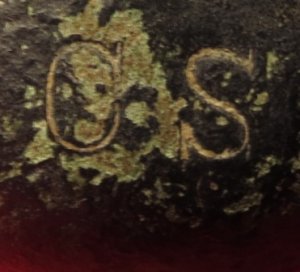 Confederate Brass Firearm Butt Plate - Marked "CS" - Enfield Pattern