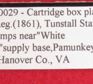 US Cartridge Box Plate - Tunstall Station