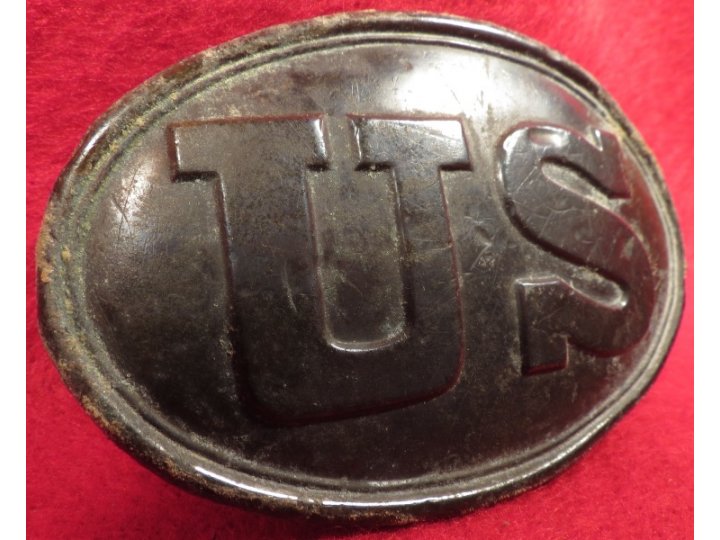 US Belt Buckle with Flat Bottom "U" & Leather Patch