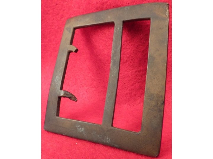 Confederate "Gutterback" Frame Waist Belt Buckle - Rare Cavalry Size