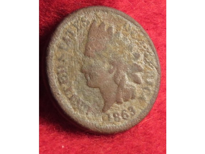 Excavated Indian Head Cent Dated 1863