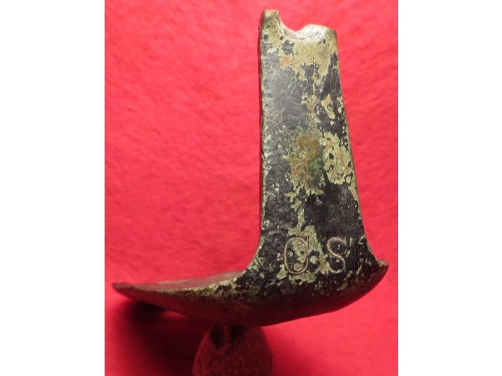 Confederate Brass Firearm Butt Plate - Marked "CS" - Enfield Pattern
