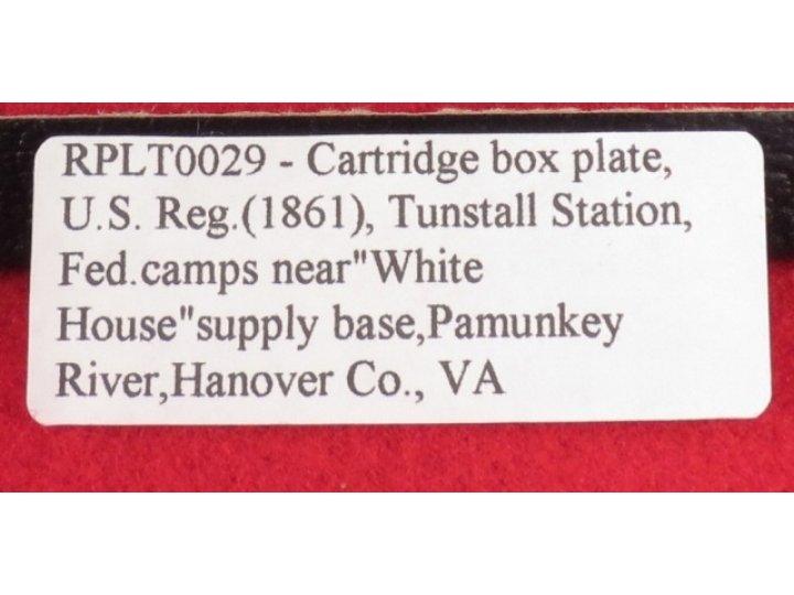 US Cartridge Box Plate - Tunstall Station