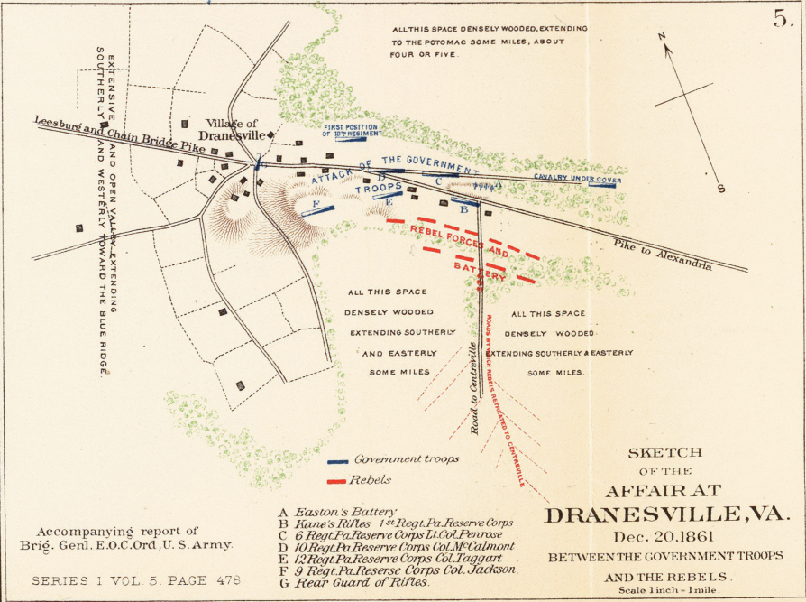 Battle of Dranesville map