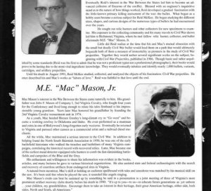 .58 Caliber “Williams Regulation” Bullet with Mac Mason's Lettering