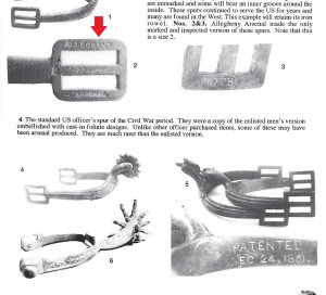 Federal US Cavalry Spur - Marked "Allegheny Arsenal" and "2"