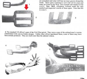 Federal US Cavalry Spur - Marked "Allegheny Arsenal" and "1"