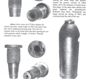 Confederate Time Fuze Adaptor for Rifled Projectile.