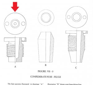 Confederate Time Fuze Adaptor for Spherical Projectile