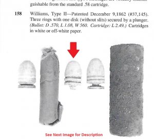 Williams Type I Bullet for Union Repeating Gun .58 Caliber - Outstanding Example