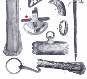 Model 1859 "J.E.B. Stuart" Detachable Sword Hanger - Marked "US" / "Frankford Arsenal"