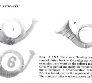 Federal Infantry "Hunting Horn" Hat Insignia with Display Case
