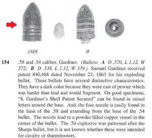Federal .58 Caliber 3-Ring Explosive Bullet - S. Gardiner Jr. Patent