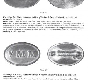 Volunteer Maine Militia "VMM" Cartridge Box Plate