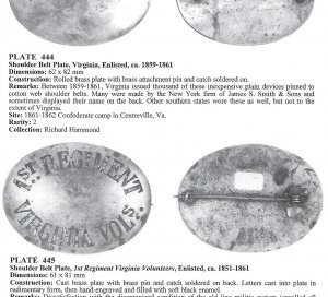 Virginia Militia Shoulder Belt Plate - Marked "JAMES S. SMITH & SONS / NEW YORK"