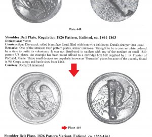 Eagle Shoulder Belt Plate 1826 Pattern Variant - No Lead Backing