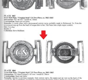 Confederate "CS" Tongue for Two-Piece Waist Belt Buckle