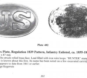 US Cartridge Box Plate - Marked "Hunter" - Published
