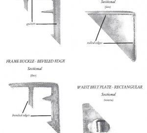 Confederate "Gutter-Back" Frame Buckle Portion with Fixed Tongue