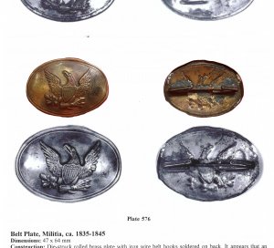 US Militia Small Oval Belt Plate ca. 1835-1845 - Published in Two Reference Books