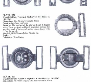 Confederate Two-Piece Tongue and Wreath Belt Buckle - "Leech and Rigdon" - Catlett Collection