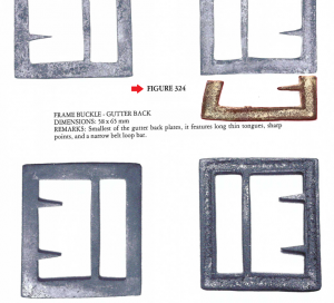 Confederate "Gutter-Back" Frame Buckle Portion with Fixed Tongue