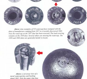 Federal Naval Watercap Fuze - Dated 1863