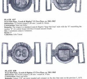 Confederate Two-Piece Tongue and Wreath Belt Buckle - "Leech and Rigdon" - Catlett Collection