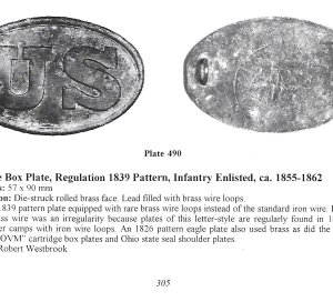 US Cartridge Box Plate - Rare Large Brass Loops - Ohio Troops - High Quality