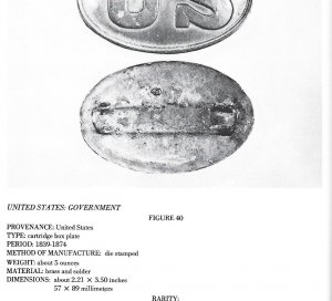 US Cartridge Box Plate - Rare Large Brass Loops - Ohio Troops - High Quality