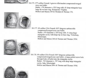 Confederate .69 Caliber French Pattern "Triangle Base" Bullet