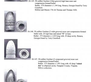 Confederate .58 Cal. Gardner Bullet - Marked "NEW MARKET LINE"