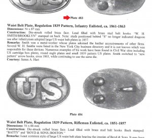 US Waist Belt Buckle Marked "W. H. SMITH / BROOKLYN"