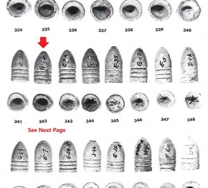 Excavated .58 Caliber Three Ring "US" Base Bullet