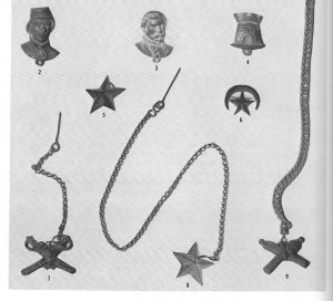  Star Cape Pin / Watch Fob Charm and Chain