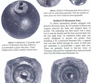 Confederate 12-Pounder Shell with Reamed Bormann Time Fuze