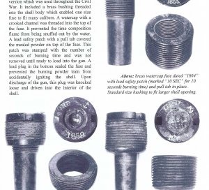 Federal Naval Watercap Fuze - Dated 1863