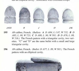 Confederate .69 Caliber French Pattern "Triangle Base" Bullet