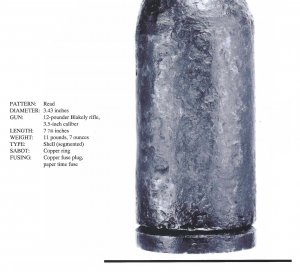 Confederate 3.5-Inch "Long Pattern" Read-Parrott Case-Shot with Star Cavity