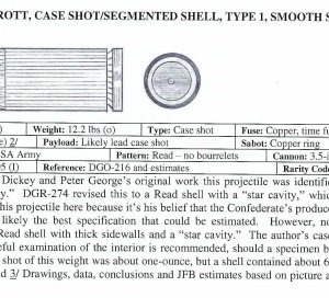 Confederate 3.5-Inch "Long Pattern" Read-Parrott Case-Shot with Star Cavity