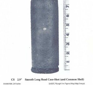Confederate 2.9-Inch Read-Parrott Case-Shot - Type I
