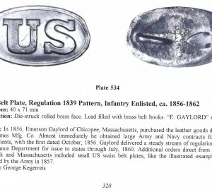 US Waist Belt Buckle - Rare "E. GAYLORD" Marked Small Size - Catlett Brother's Collection