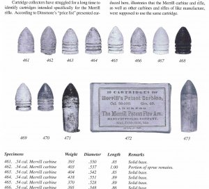 Federal .54 Caliber Merrill Carbine Bullet - Gettysburg
