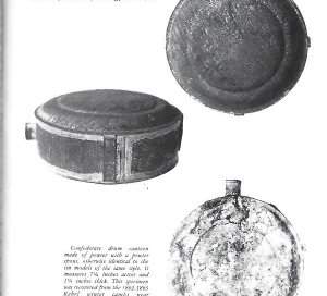 Confederate Tin Drum Canteen - Etched Initials